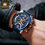 OLEVS 9915 Horizon Men’s Quartz Watch – Oversized Dial & Leather Strap