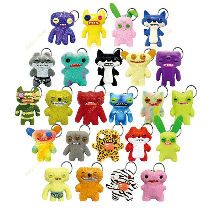 Original Fuggler Figurine Keychain Toys Blind Box Ugly Monster Tooth Wide Eyed Weirdo Screech Collectible Model Backpack Pendant