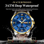 POEDAGAR 855 leather strap business watch detail