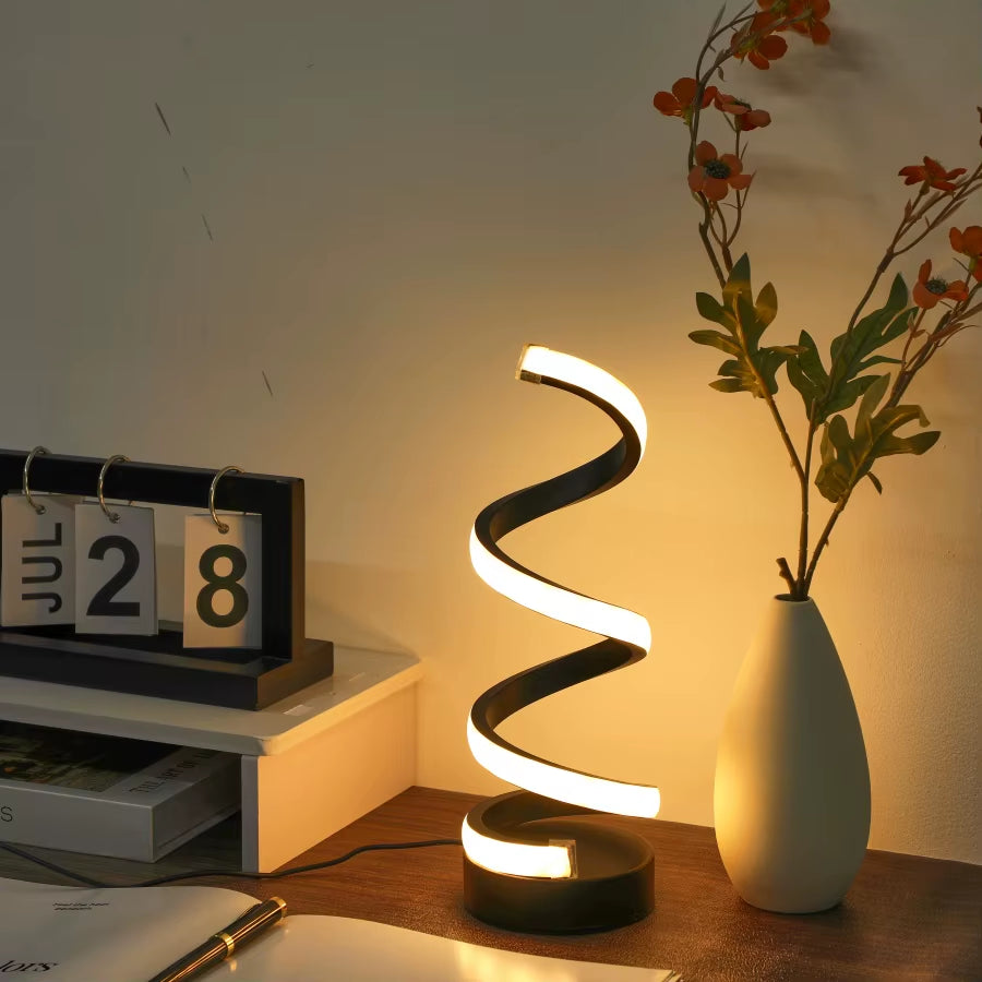 Spiral Glow LED Desk Lamp – 3-color USB light