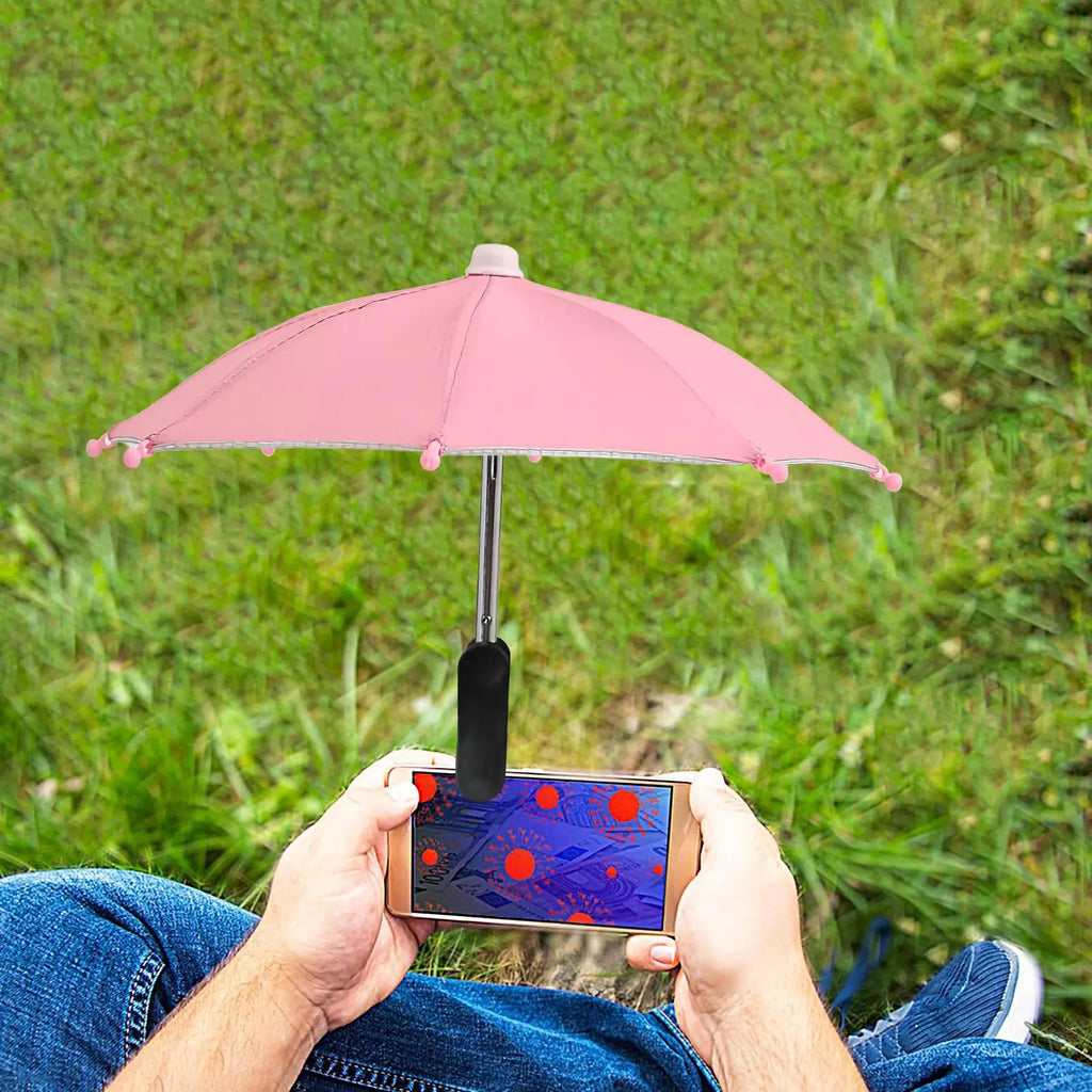 Clip-On Phone Umbrella Sun Shade – Adjustable Anti-Glare Smartphone Screen Shade for Beach, Travel, Camping & Outdoor Filming