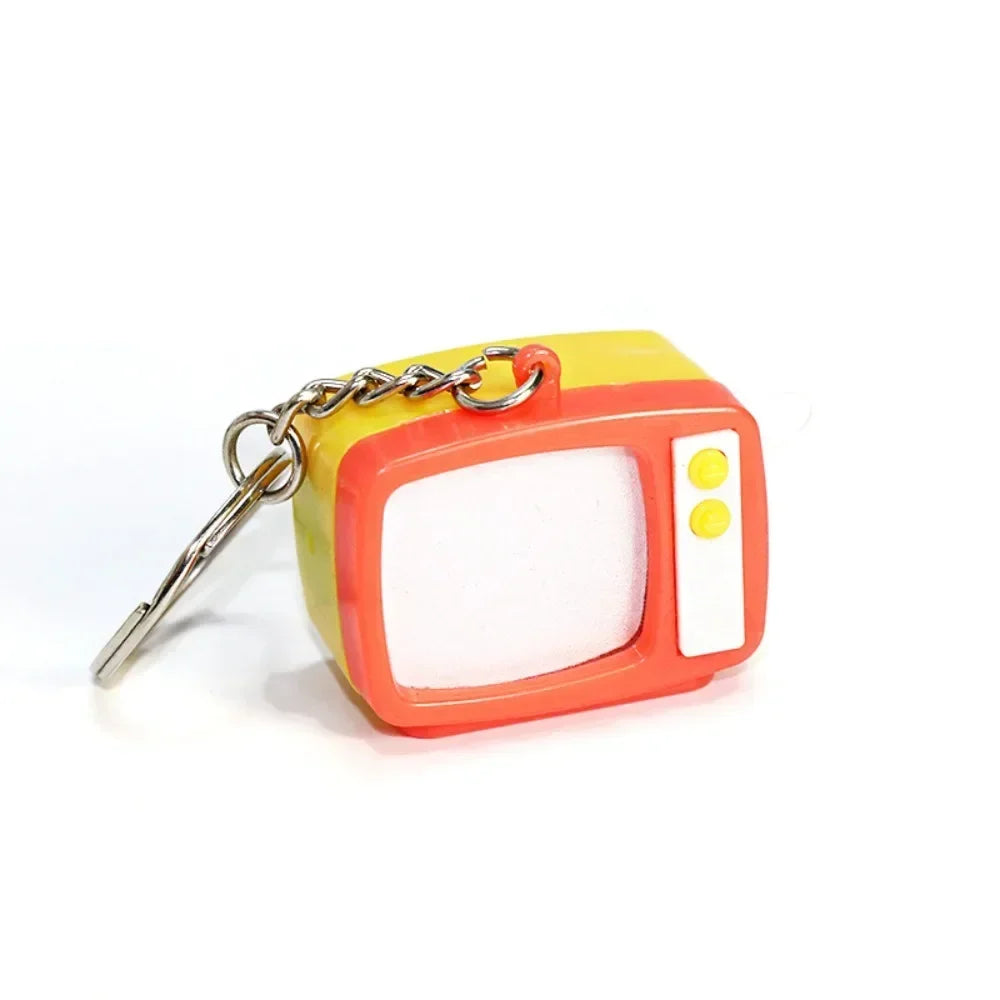Creative Retro Television Keychain Model Keychain Pendant Creative Children Miniature Television Tv Led Keychain Home