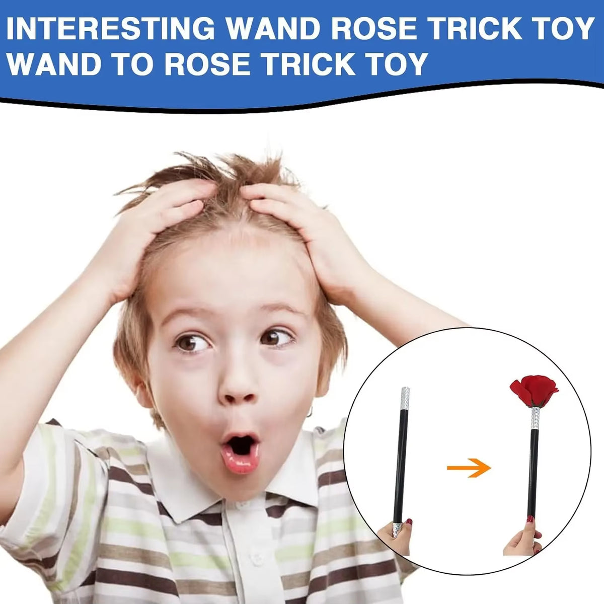 Magic Stick Rose Flower Trick Toy Appearing Flower Magic Prop Close up Stage Street Magic Illusion Gimmick Kids Birthday Gift