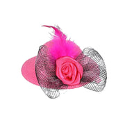 Hot pink feathered mini chicken hat