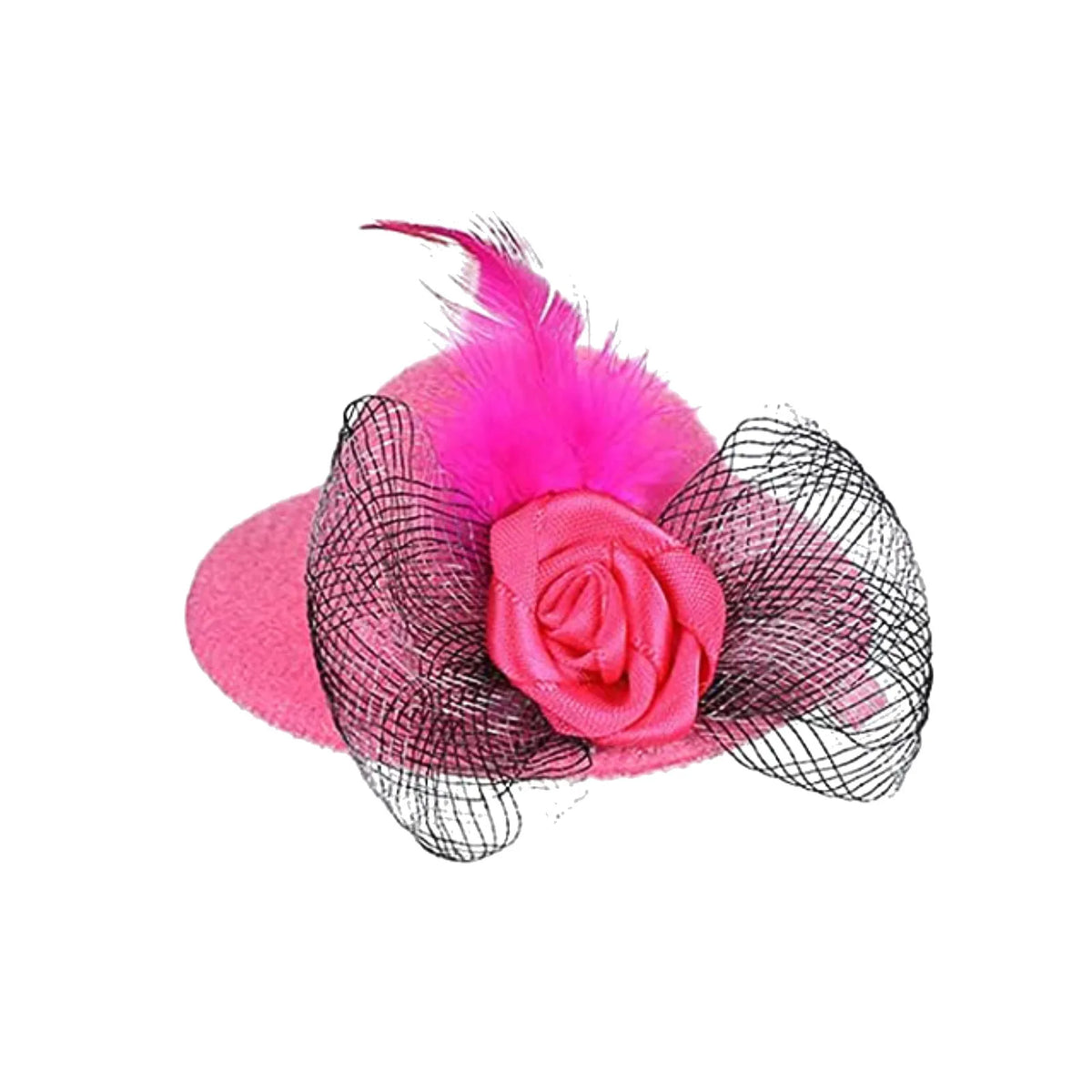 Hot pink feathered mini chicken hat