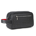 Women’s Punk Rock Studded Clutch Bag – Punk Rivet PU Leather Wristlet Purse, Black Gothic Zipper Handbag & Small Evening Bag