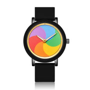 Black PrismLoop rotating rainbow dial watch