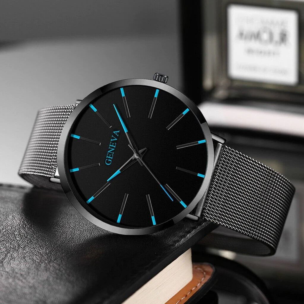 Men's Stainless Steel Waterproof Watch - Quartz Luminous - Classic Watches Business