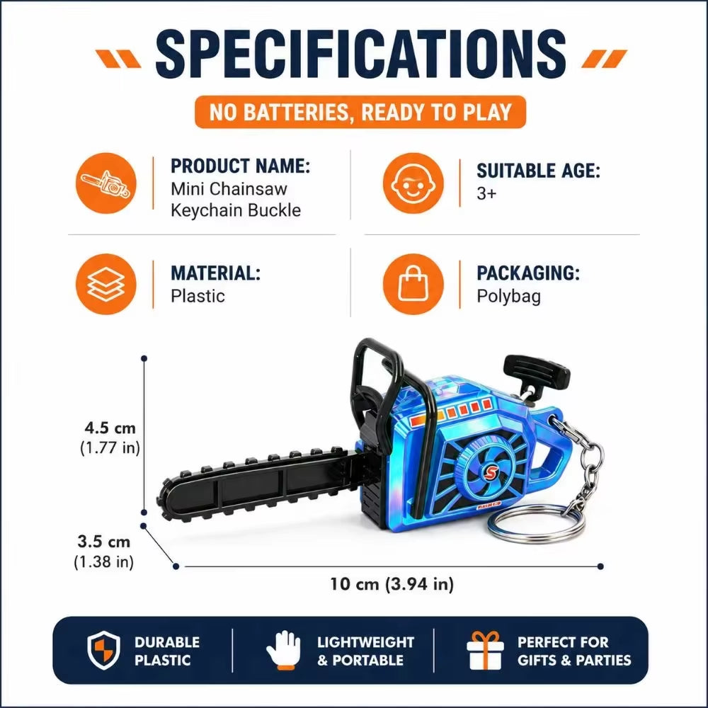 FTCY Mini Chainsaw Model Key Rings Pendant Realistic Logging Saw Key Adults Stress Relief Keychains Funny Key Gift