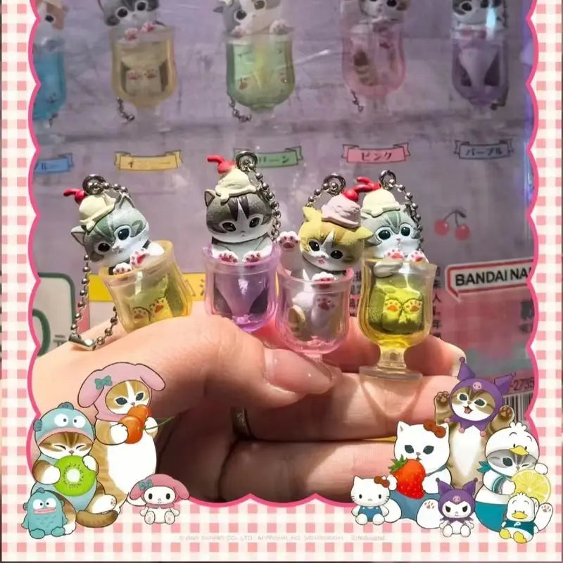 Mufosand Ice Cream Cat Blind Box 5Pc Kawaii Dessert Keychain Set Cute Collectible Kitty Figures 