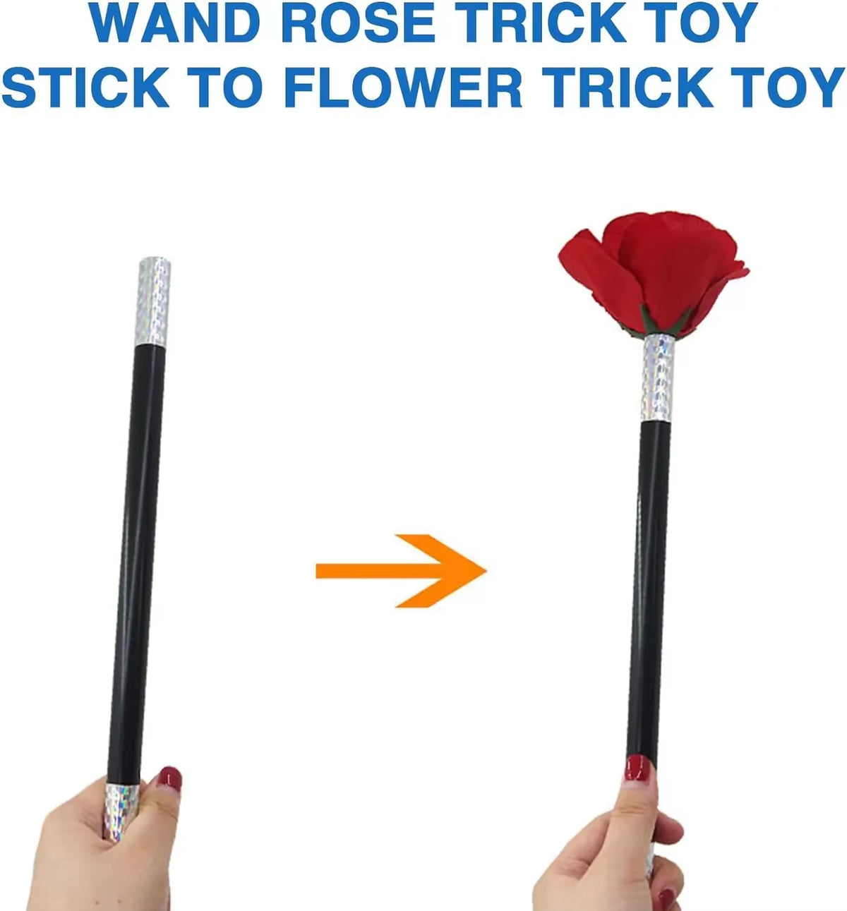 Magic Stick Rose Flower Trick Toy Appearing Flower Magic Prop Close up Stage Street Magic Illusion Gimmick Kids Birthday Gift