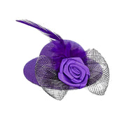 Purple feathered mini chicken hat
