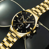 POEDAGAR Boardroom Men’s Calendar Quartz Watch – Stainless Steel Bracelet
