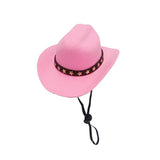 Pink / Star adjustable cowboy hat for cats and small dogs
