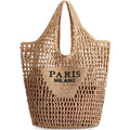 Oversized Woven Straw Beach Tote for Women – Large Crochet Mesh Shoulder Bag, Summer Vacation & Travel Carryall