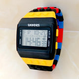 BrickBeat SHHORS Building-Block Digital Watch – Alarm & Backlight