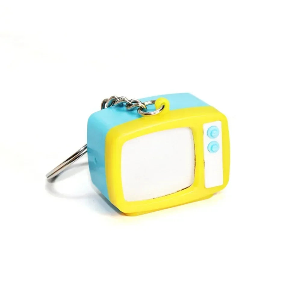 Creative Retro Television Keychain Model Keychain Pendant Creative Children Miniature Television Tv Led Keychain Home