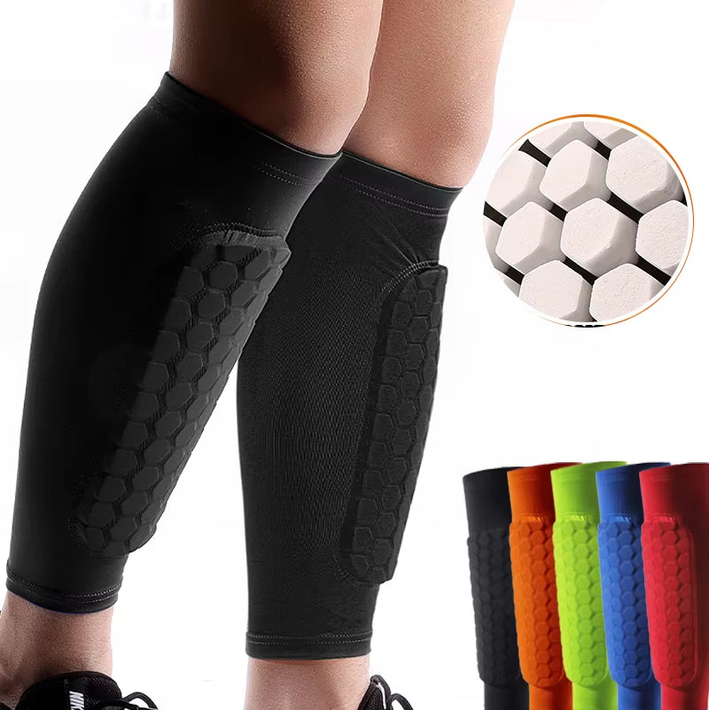 Soccer Shin Guard Sleeves with Foam, Calf Compression Sleeve Honeycomb Pads, Lightweight Shin Protection