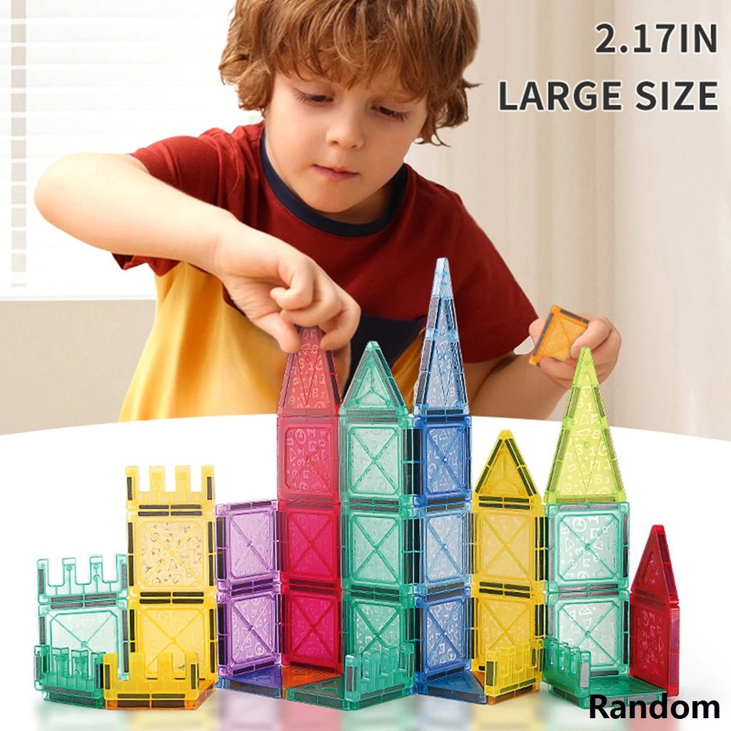 Magnetic Tiles for Kids STEM Toys Magnet Toys for Boys Girls Toddlers Magnetic Building Blocks Preschool