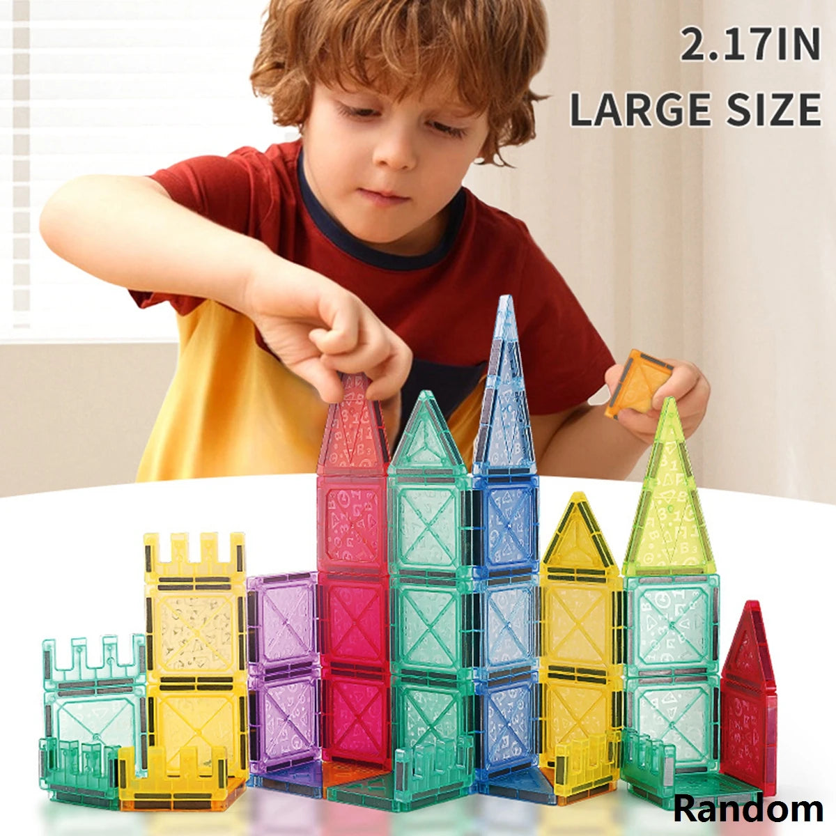 Magnetic Tiles for Kids STEM Toys Magnet Toys for Boys Girls Toddlers Magnetic Building Blocks Preschool