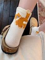 White Cat Balls socks close-up