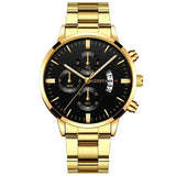POEDAGAR Boardroom Men’s Calendar Quartz Watch – Stainless Steel Bracelet