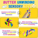 Rainbow butter squishy pressing and rebound illustration