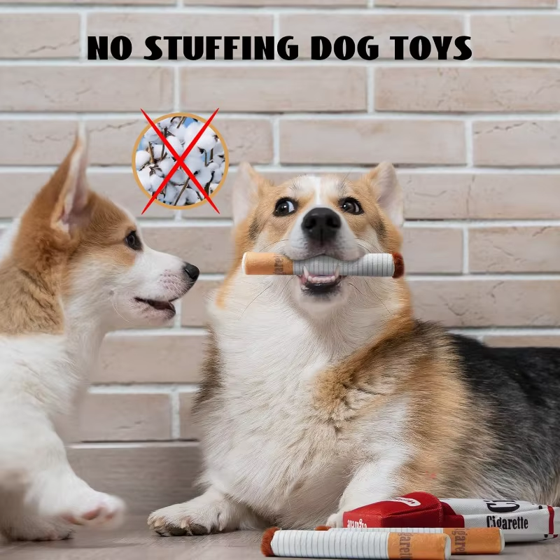 Plush Cigarette Dog Chew Toy Great for Doggy Photo Shoot Puppy Smoking Butts Funny