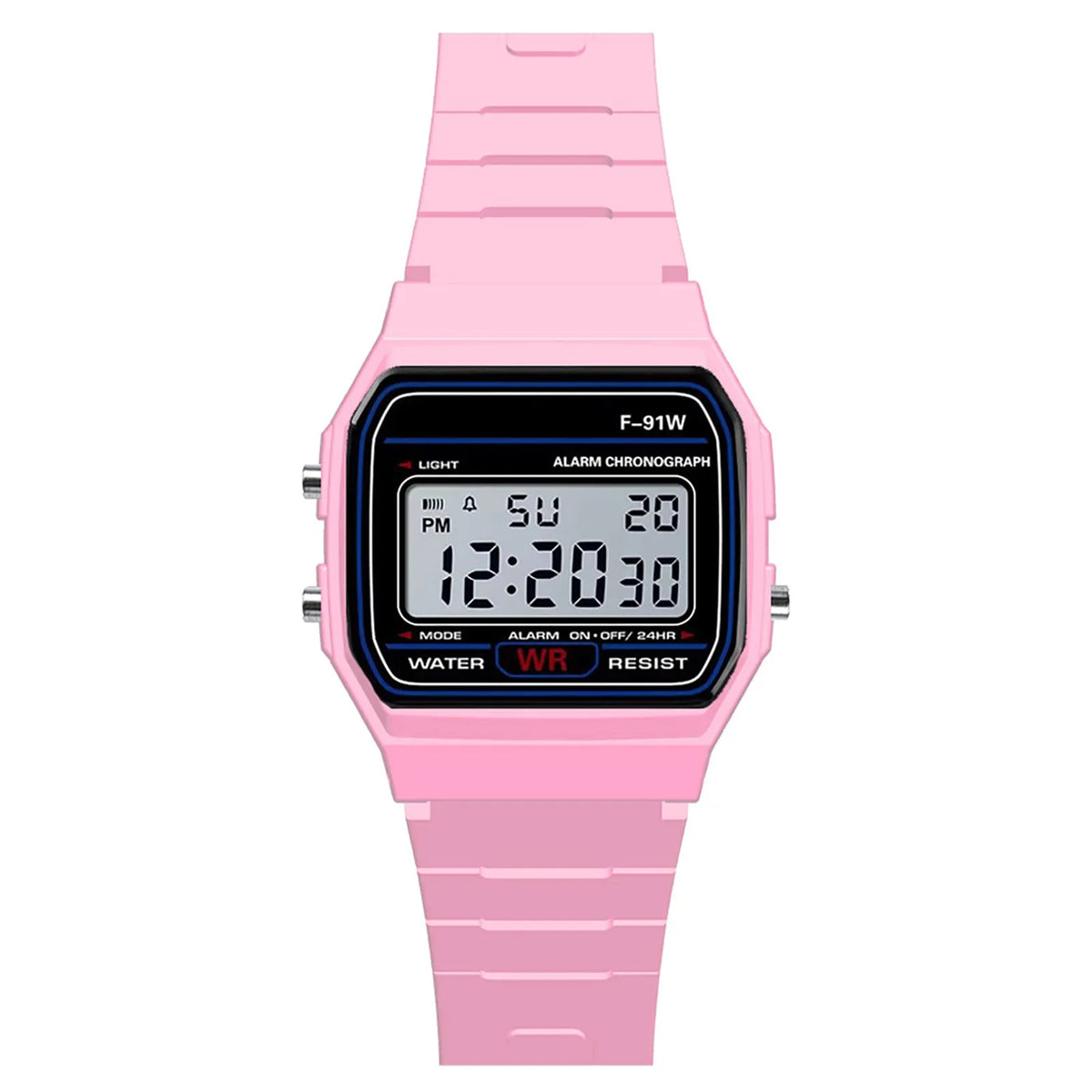 80’s Retro Digital Business Watch Colorful Vintage Style with Plastic Wristband