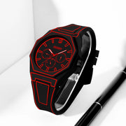 Elegant Men Quartz Watch - Silicone Strap, Analog Display, Christmas and Halloween Gift, Creative Wristwatch, Men Gift