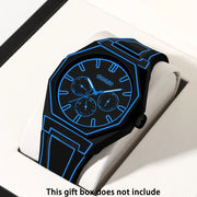 Elegant Men Quartz Watch - Silicone Strap, Analog Display, Christmas and Halloween Gift, Creative Wristwatch, Men Gift