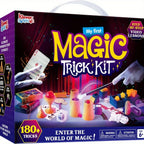 Front of the 180+ Magic Trick Kit box showing included video lessons