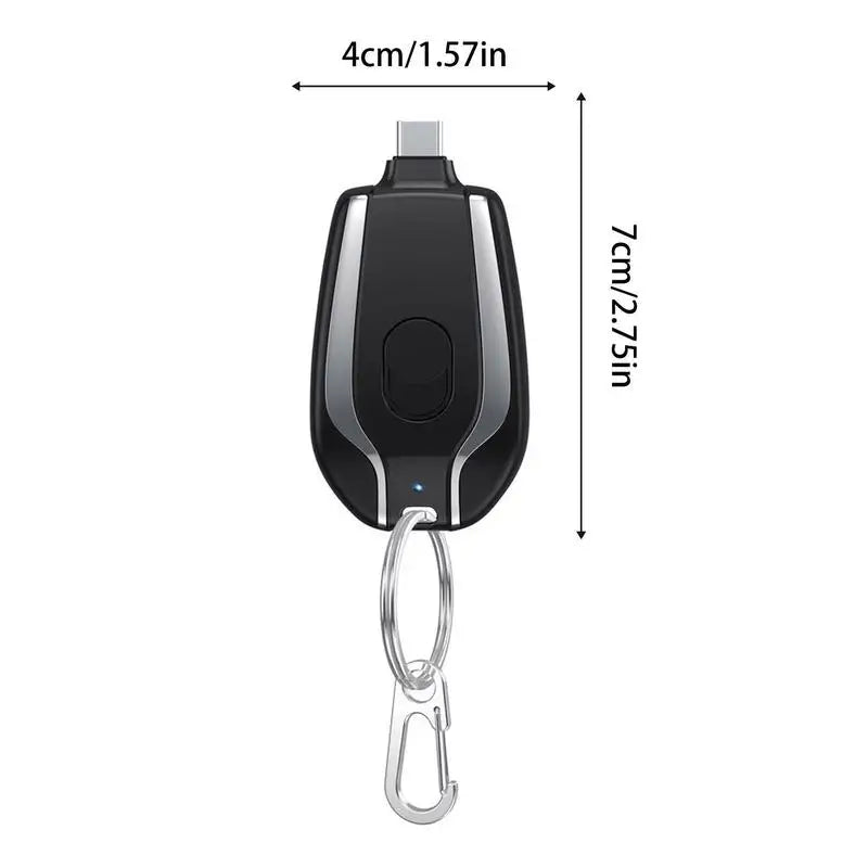 Keychain Phone Charger Type C Emergency Mini Power Bank Ultra-Compact and Wireless