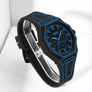 Elegant Men Quartz Watch - Silicone Strap, Analog Display, Christmas and Halloween Gift, Creative Wristwatch, Men Gift