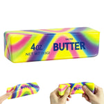 Rainbow tie-dye butter squishy with squeeze demonstrations