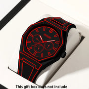 Elegant Men Quartz Watch - Silicone Strap, Analog Display, Christmas and Halloween Gift, Creative Wristwatch, Men Gift