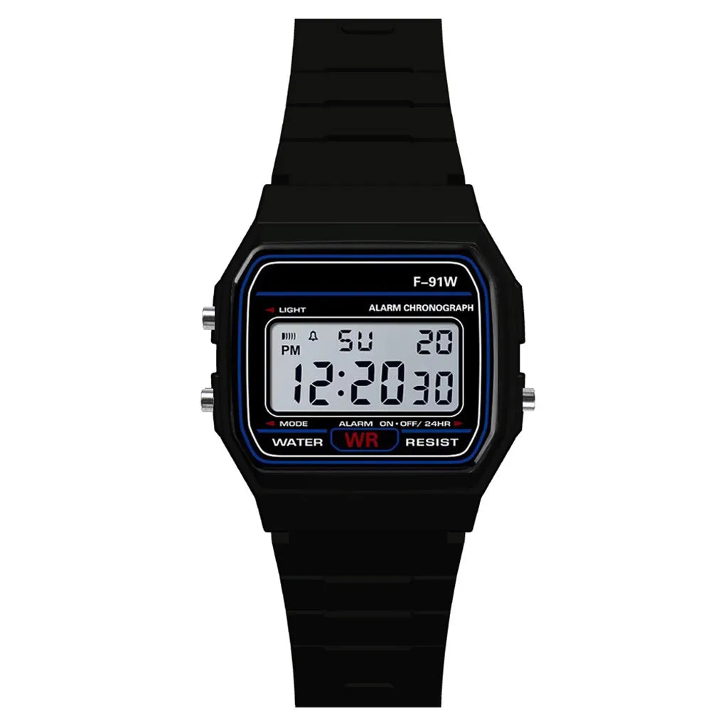 80’s Retro Digital Business Watch Colorful Vintage Style with Plastic Wristband