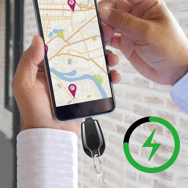 Keychain Phone Charger Type C Emergency Mini Power Bank Ultra-Compact and Wireless