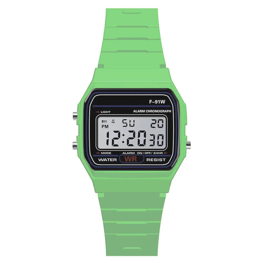 80’s Retro Digital Business Watch Colorful Vintage Style with Plastic Wristband