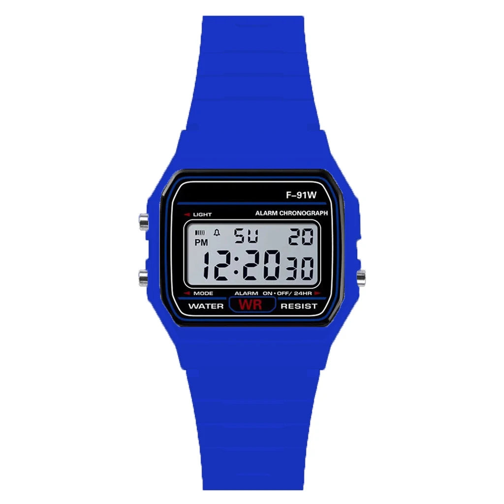 80’s Retro Digital Business Watch Colorful Vintage Style with Plastic Wristband