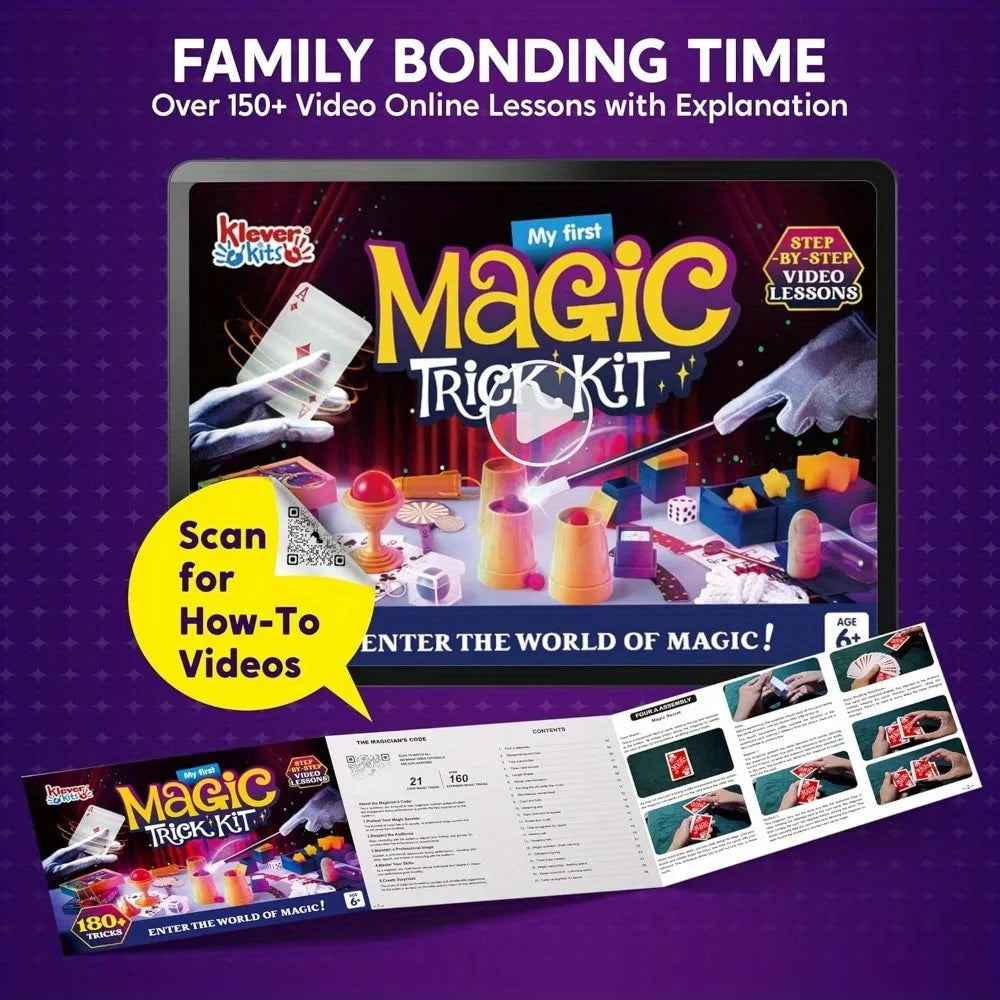 Magic set video instruction access guide and illustrated booklet