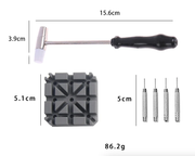 PinBench watch band holder and punch tool detail