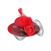 Red feathered mini chicken hat