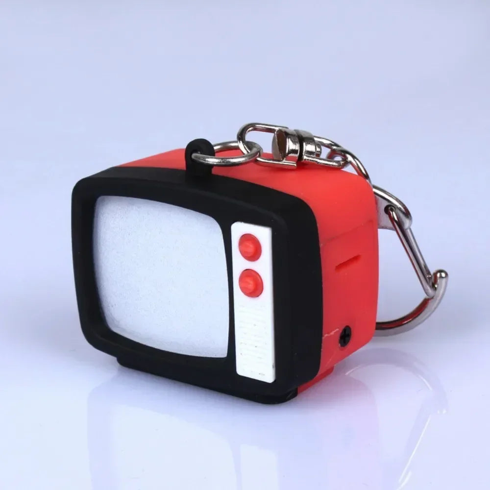 Creative Retro Television Keychain Model Keychain Pendant Creative Children Miniature Television Tv Led Keychain Home