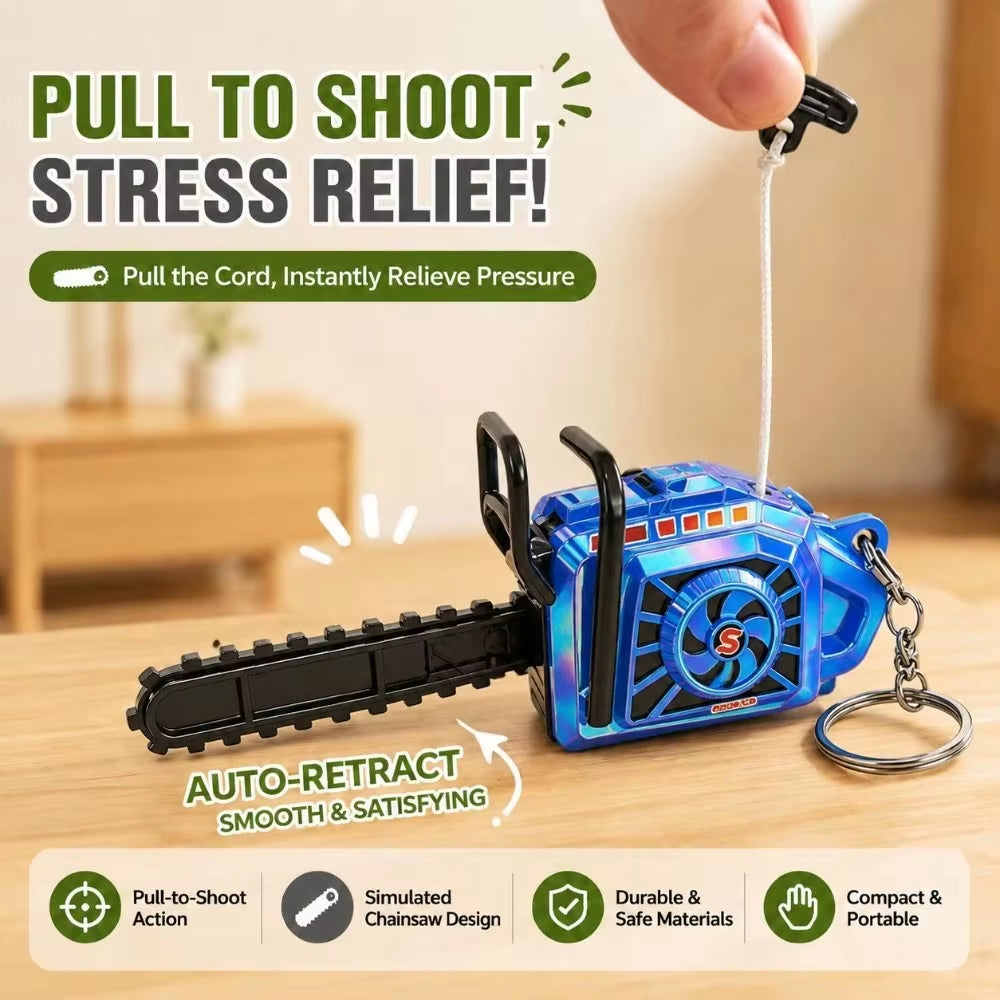 FTCY Mini Chainsaw Model Key Rings Pendant Realistic Logging Saw Key Adults Stress Relief Keychains Funny Key Gift