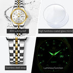 Classic Luxury Women'S Quartz Wristwatch Stainless Steel Waterproof Auto Date Diamond Scale Original Women'S Watches