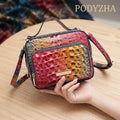 Women’s Crocodile Embossed Satchel Handbag – Structured Top Handle Purse, Glossy Shoulder Bag with Gold Tone Hardware Brahminn Dupe