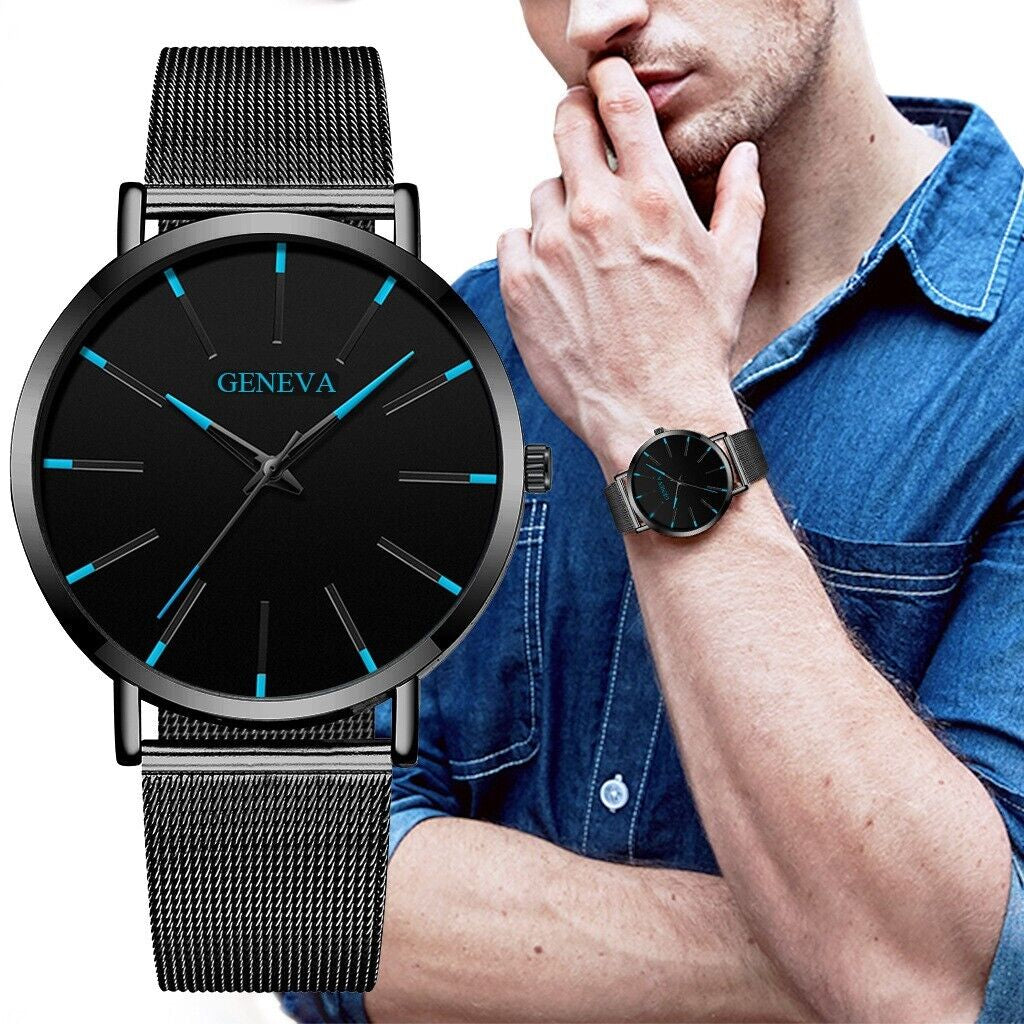 Men's Stainless Steel Waterproof Watch - Quartz Luminous - Classic Watches Business