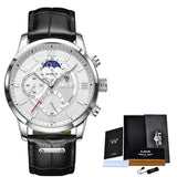 LIGE Meridian Men’s Chronograph Quartz Watch – Leather Strap & Date Display