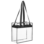2X Clear PVC Tote Bag Women Large Transparent Handbag Zip Purse Stadium Security